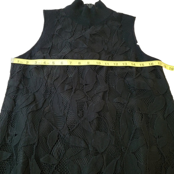 RAG & BONE | SOFIYA LACE MOCK SLEEVELESS FLORAL WOOL BLACK DRESS WOMEN'S SIZE XS - Picture 15 of 17